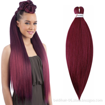 20inch 26inch EZ Braiding Hair Easy Braids Prestretched Synthetic Yaki Jumbo Braids Factory Wholesale Customize Packaging